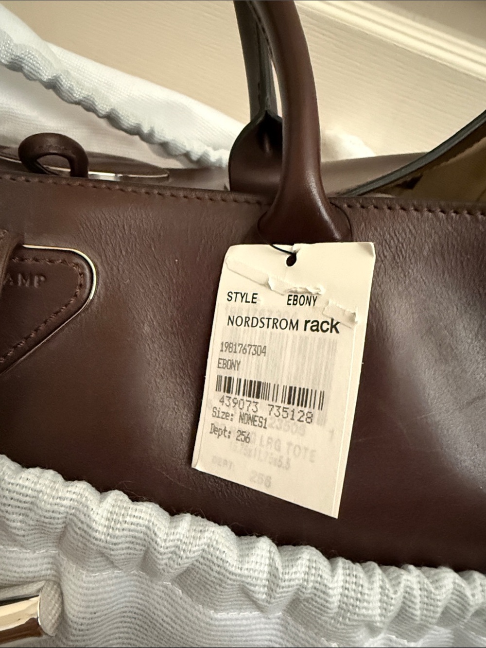 Longchamp Dark Brown Leather Satchel with Silver Accent - Picture 9 of 9